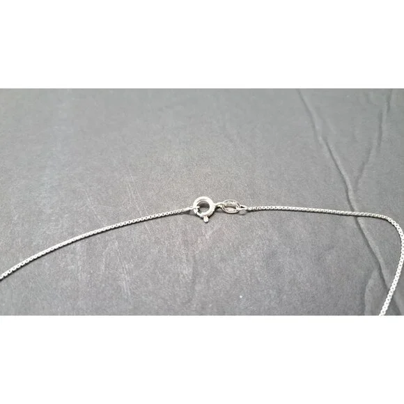 Vintage Turtle Pendant Necklace Snowflake Obsidian Stone Chain Sterling Silver - Picture 7 of 12